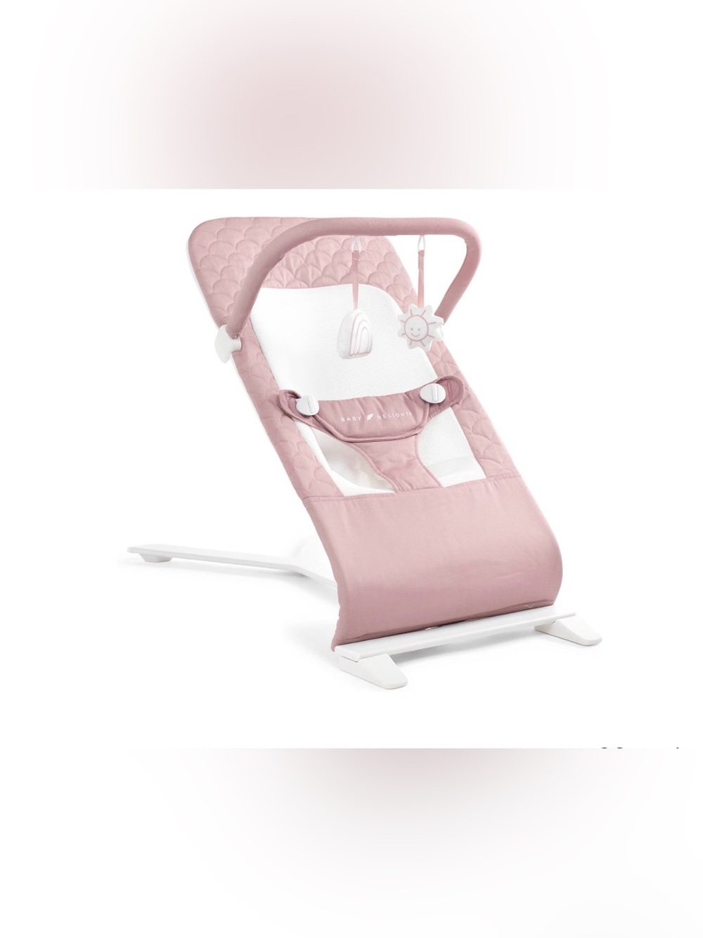 Baby Delight Alpine Deluxe Organic Cotton Bouncer Blush Rose Infant Seat